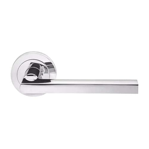Image of Designer Levers - Scylla Lever on Rose Door Handle - Sleek Design - Polished Chrome - 1 Pair - Fixings Included - Interior Use