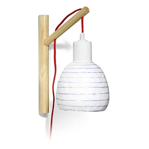 Image of Light-Glow Porcelain Wall Lamp – Handcrafted Blue Zebra Design, Adjustable Height, Stylish Lighting for Modern Interiors