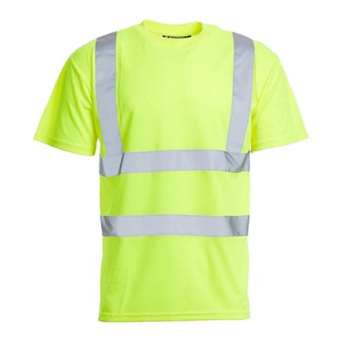 Image of Blackrock Hi-Vis T-Shirt, Yellow Hi Vis, High Viz T Shirt, Tshirt for Men, Work PPE, Birdseye Polyester, Breathable, Moisture-Wicking Material, Utility Safety Tops, Size Extra Large XL