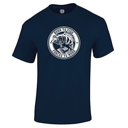 Image of Koi Carp Fishing Gifts for Men, Fisherman T Shirts - Born to Fish - Clothing for Men Dad Birthday Fathers Day Navy Size L