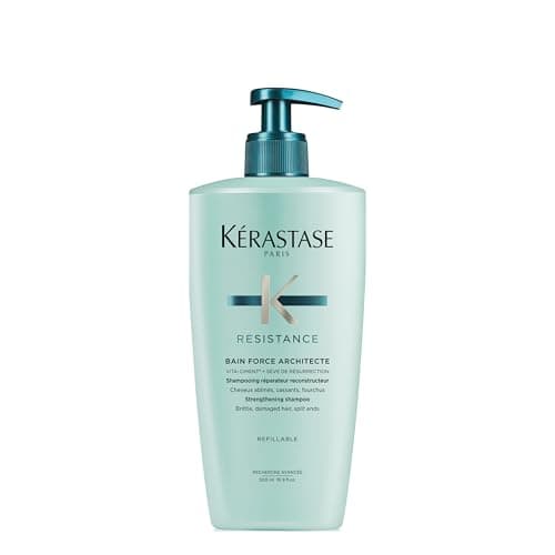 Image of Kérastase Resistance, Daily Strengthening Shampoo, For Brittle, Damaged Hair & Split Ends, With Vita-Ciment Complex, Bain Force Architecte, 500ml