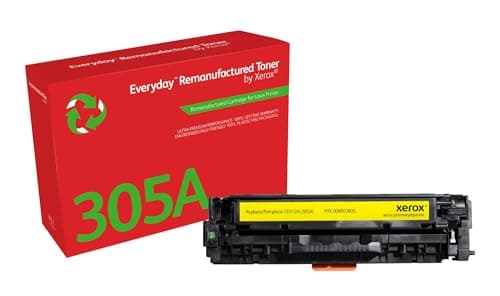 Image of Xerox Everyday Compatible HP 305A CE412A Yellow Toner, Standard Capacity, Remanufactured