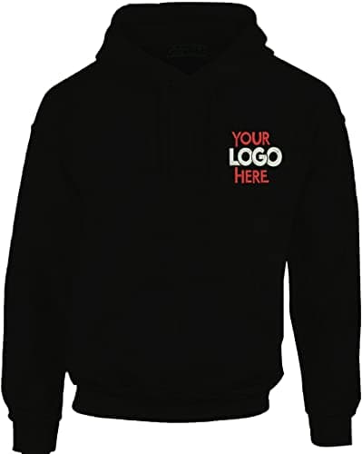 Image of Gift Hub Personalised Embroidery Embroidered Hoodie Logo Pullover Workwear Black