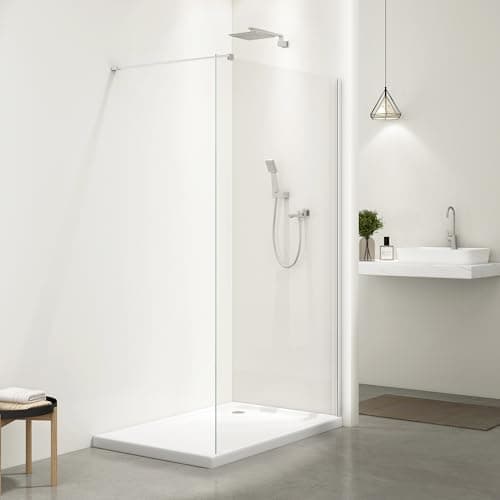 Image of Bathlink 1200 x 2000mm Walk in Shower Screen, Shower Screen Panel, 8mm Easy Clean Toughened Glass