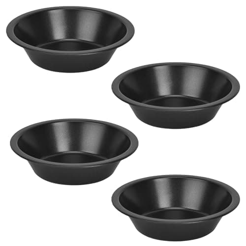 Image of Fadcaer 4 Pieces Mini Pie Pans,Mini Pie Dishes,Individual Round Pie Tins,Quiche Baking Moulds,Non Stick Pie Tins,Pie Quiche Dishes Tins for Baking Bread Cake Tart Desserts Meat,Baking Tins Flan Dish
