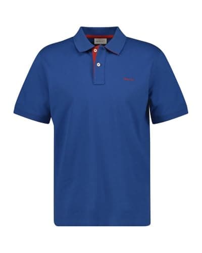 Image of GANT REG Contrast Pique SS Polo Shirt, Blue (Vintage Blue), L