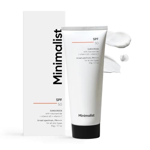 Image of Minimalist Sun Protection SPF 50 Lightweight, No White Tint, Wide Spectrum PA ++++, Safe Against Acne, For Men and Women, 50 g (Pack of 1)