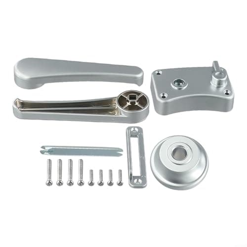 Image of Zinc Alloy Camper Bathroom Latch, Marine Toilet Door Handle Knob with Chrome Finish, Interior Privacy Lock Set for Boat Cabin and RV Bedroom Door Security Mechanism