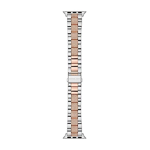 Image of Michael Kors Band compatible with Apple Watch, 38/40/41 mm 20 mm 2T Silver/Rose Stainless Steel, MKS8005