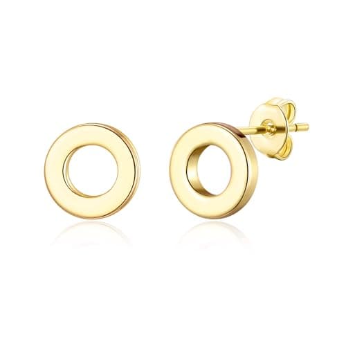 Image of Philip Jones 18k Gold Plated Circle Stud Earrings