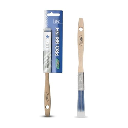 Image of Axus Decor Pro Paint Brush (Blue Color) - 0.5"/12mm - For All Paints, Synthetic Filaments, Beavertail Handles, Rust-Resistant Stainless Steel, Compatible with Brushmate vapour boxes