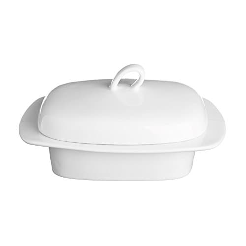 Image of Price & Kensington Simplicity Butter Dish with Lid White Porcelain