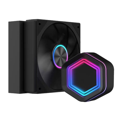 Image of Powercool Velocity 120mm AIO CPU Liquid Cooler – 1×120mm ARGB PWM FDB Fans – Infinity-Mirror Pump – 200W TDP – Daisy-Chain Cabling – AMD AM5/AM4 – Intel LGA 1700/1200/115X/1366/20XX | Black