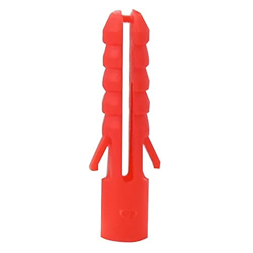 Image of Maxifix 100PC 6MM Red Plastic Wall Plugs - Compatible with Screw Sizes 6 – 8 – 10, 3.5mm-5.00mm, Ideal for Masonry, Brick, and Concrete, Requires 6.00mm Drill Size for Secure and Reliable Fixing