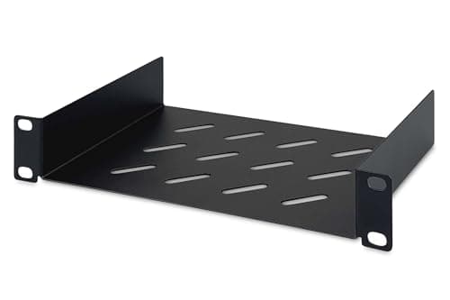 Image of Digitus shelf - 1U - 10-inch (254 mm) - For network cabinet - 150 mm deep - Perforated steel sheet - Black