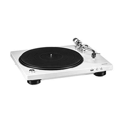 Image of Denon DP-450USB Semi-Automatic Analog Turntable, USB Output for Recording, Speed Auto Sensor, Specially Designed Curved Tonearm, 33 1/3, 45, 78 RPM (Vintage) Speeds, Superior Audio, White