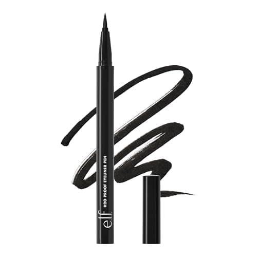 Image of e.l.f. Intense H20 Proof Eyeliner Pen, Smooth, Precise, Defines, Enhances, Intensifies, Waterproof, Black, Smudge-Proof 0.7 ml, 1 Count (Pack of 1)