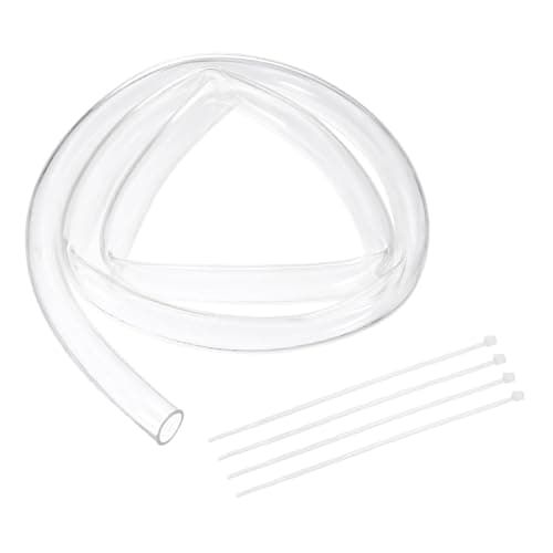 Image of sourcing map Flexible PVC Tubing, 26mm ID x 32mm OD - 6.6 Feet Long Clear Vinyl Water Pipe, Lightweight Plastic Hose Water Pipe with Zip Ties for Aquaponics, Air Hose, Irrigation