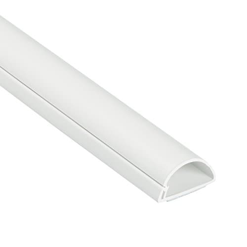 Image of D-Line Mini Cable Trunking, Half Round Cable Cover, Paintable, Self-Adhesive Wire Cover, Hide TV Wires, Cable Management - 30mm (W) x 15mm (H) x 1-meter Length - White