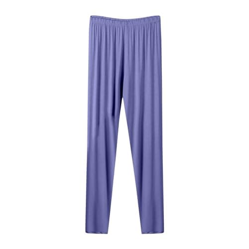 Image of TURWXGSO Women's Pyjama Bottoms Summer Casual High Waisted Wide Leg Pants Elegant Comfort Trousers Soft Ladies Solid Pj Bottoms Plus Size Lounge Pants with Pockets