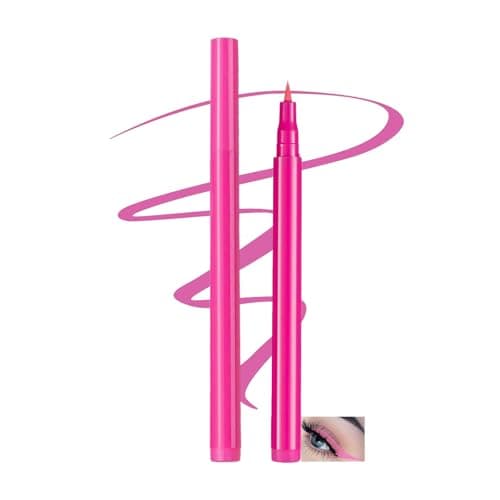 Image of Vibrant Pink Eyeliner Pen with Extra Fine Tip for Precise Lines & Winged Effects - Long-Lasting Waterproof, Smudge-Proof, Retractable Design for Bold & Creative Makeup Looks