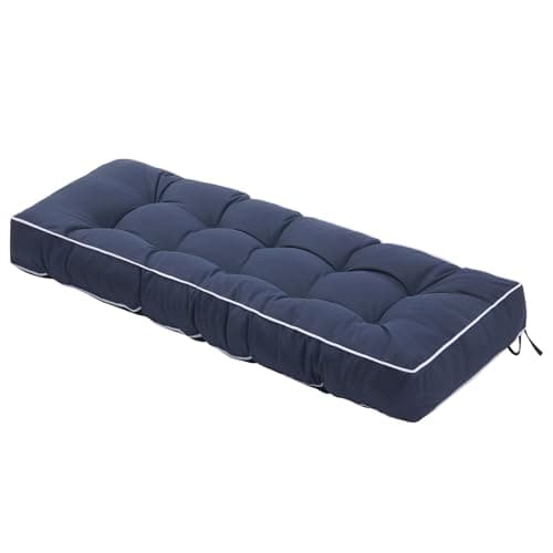Image of Maphissus Outdoor Bench Cushion with Ties,Weather Resistant Thick Tufted Garden Seat Pad,104x45x11cm