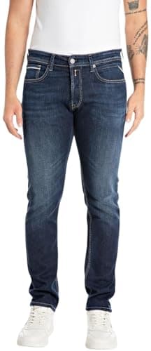 Image of REPLAY Herren Jeans Grover Straight-Fit, Blau (Dark Blue 007-7), 29W / 32L