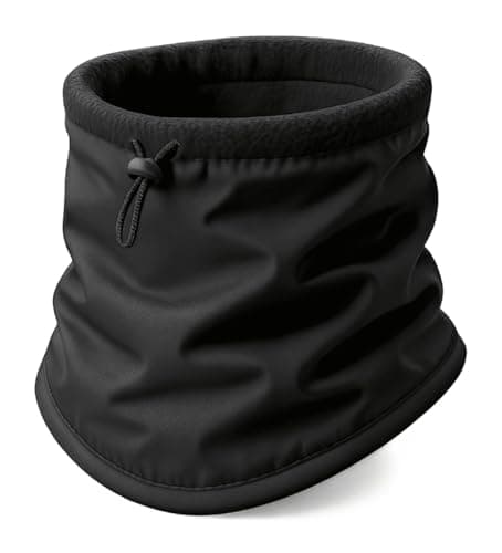 Image of Unisex Black Thermal Fleece Neck Warmer, Waterproof, Windproof Winter Snood Scarf for Cycling, Motorcycle, Sports Running, Ideal Winter Gift