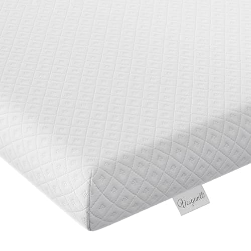 Image of Vesgantti 4 Inch Memory Foam Mattress Topper Double, Gel & Bamboo Charcoal Infused Bed Topper for Cooling Sleep & Pressure Relieving, with Washable Cover-135 x 190 x 10CM
