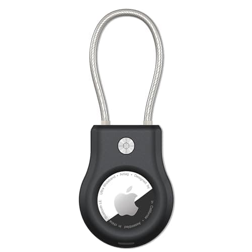 Image of SCALLOP Airtag Holder with Wire Cable,Durable-Resistant-Secure Airtag Keyring,360°Protective AirTag Case Accessory for Keys, Key Ring,Luggage Compatible Apple Air tag