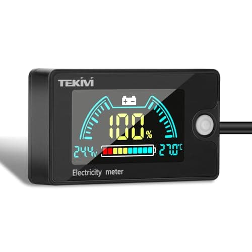 Image of diymore 12V Battery Monitor DC 8-100V Battery Capacity Indicator Suitable for Measurement lithium/lithium Iron/Lead-Acid Batteries,Digital Car Voltmeter With Low Voltage Alarm Function