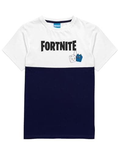 Image of Fortnite T-Shirt for Boys & Girls | Kids Block Colour Options Gamer Top | Logo Game Merchandise Clothing 15-16 Years White