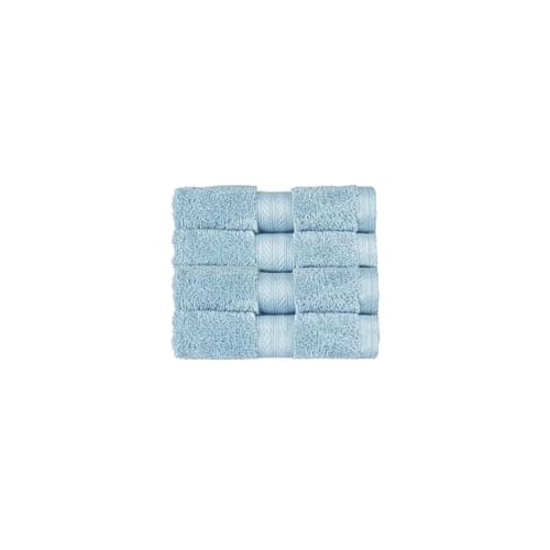 Image of Christy Renaissance 4 Face Cloths Set | Soft Chambray Blue | 100% Egyptian Cotton | Luxuriously Soft and Super Absorbent | 675 GSM | 4 Wash Cloth Flannels