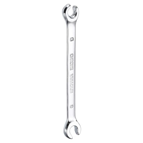 Image of sourcing map Flare Nut Metric Wrench 6mm x 8mm CR-V Mirror Polished Chrome Plating Metric Wrench for DIY Hand-Making Automotive Repairs and Household Maintenance