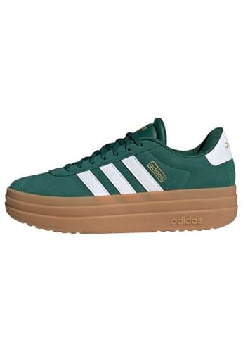 Image of adidas Women's VL Court Bold Shoes, Collegiate Green/Cloud White/Gold Metallic, 6.5 UK