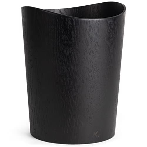 Image of Kazai. Real Wood Waste Paper Bin Börje | Wooden Paper Basket for Office, Kids' Room, Bedroom and more | 9 liters | Oak black