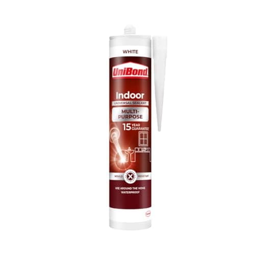 Image of UniBond Multi-Purpose Indoor Sealant, Waterproof and Mould-Resistant, for Various Materials*, White, 1 x 274g Cartridge