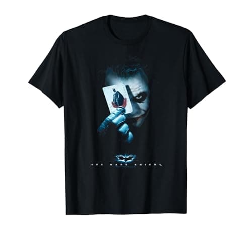 Image of The Dark Knight Joker Batman Card T-Shirt, Men, Black, Large