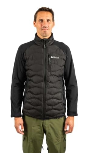 Image of ECOON ECOACTIVE Men's Black Insulated Hybrid Jacket, Black/White, L