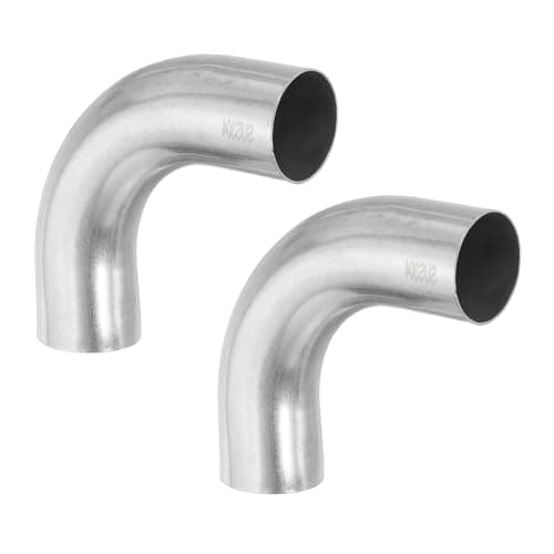 Image of PATIKIL 1-1/2" OD 304 Stainless Steel Butt, 2Pack 90 Degree Elbow Pipe Fitting Bend Welding Sweat Solder Connection for Stair Handrail