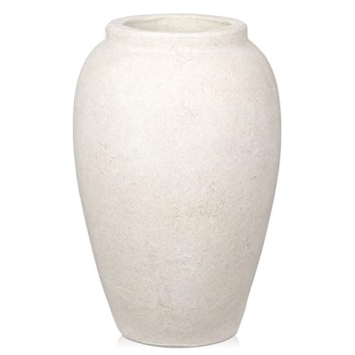 Image of Oairse Handmade Flower Vase 27CM Tall Terracotta Vase, Vintage Ceramic Vases for Flowers Rustic Antique Vases Décor Wide Mouth Matte Finish for Home Office Resto Café Decoration