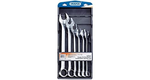 Image of Draper 26695 Hi-Torq Metric Combination Spanner Set, 34mm-50mm, 6 Pieces , Blue