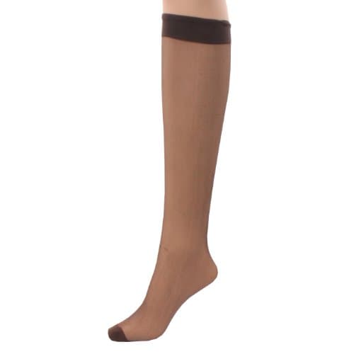 Image of Britwear 6 x Ladies/Women 100% Nylon Knee High Pop Socks with Comfort TopHosiery Size:One Size: Regular Exact Colour:Black Appearance:15 Denier Appearance