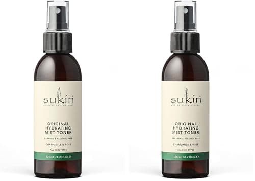 Image of Sukin Signature Hydrating Mist Toner 125ml - Alcohol Free with Chamomile & Rosewater, Cruelty Free & Vegan Friendly - soothes, purifies & Cools Tired Skin. (Pack of 2)