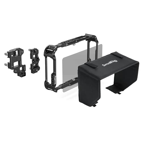 Image of SMALLRIG Monitor Cage Kit for Atomos Ninja TX/TX GO, Built-in Multiple Expansion Interfaces, Equipped with Dedicated for HDMI & USB-C Cable Clamp, a Sun Hood, and a Screen Protector - 5708