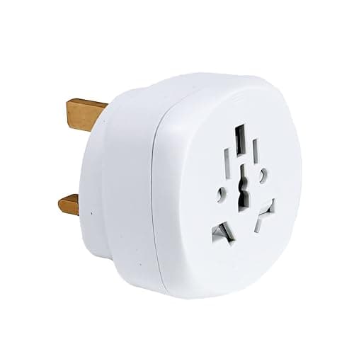 Image of World To UK Plug Adapter | Double Dragon Universal Travel Adaptor With 10A Fuse | UK Safety Standards | Accepts US, Europe, Australia, China Plugs For Use in UK (1 Pack)