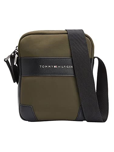 Image of Tommy Hilfiger Men's Urban Nylon Mini Reporter Bag, Green, One Size