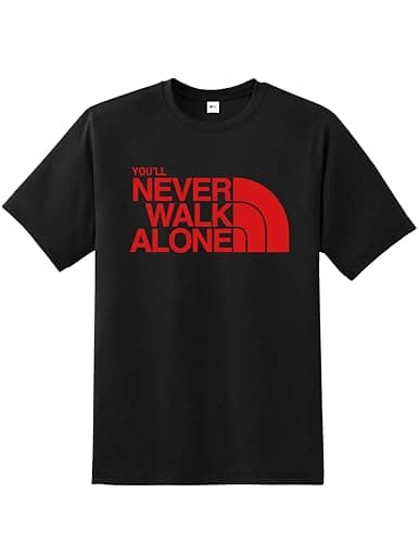 Image of You’ll Never Walk Alone T-Shirt | Liverpool Fan Unisex Tee | Quality Printed Football Shirt for Men Women Kids | Regular Fit Short Sleeve 100% Cotton Top | Supporters Gift for Match Day & Birthdays