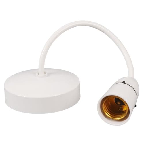 Image of Fogbush Ceiling Pendant Light Fitting, E27 Screw Lamp Holder 6"(150mm) Plastic Light Bulb Holder Ceiling Rose Ceiling Light Fitting for Kitchen Living Room Bedroom Dinning Room Lightings - White