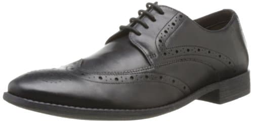 Image of Clarks Chart Limit, Mens Lace-up Flats, Black (Black Leather), 8.5 UK G